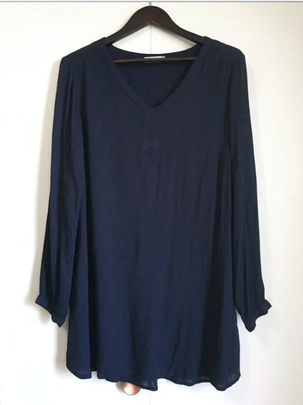 Kaffe Amber Midnight Navy Blue Lagenlook Viscose Tunic Top Large